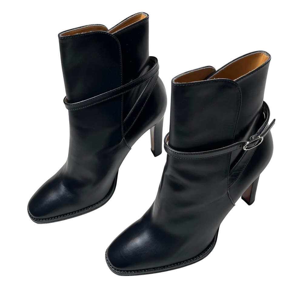 New Ralph Lauren Purple Label Nellie Booties Women 8.5 (EU 38.5) Black Leather - Picture 2 of 14